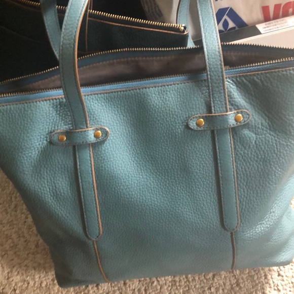 FOSSIL Pebble Leather blue Tote bag 💼 - Picture 16 of 16